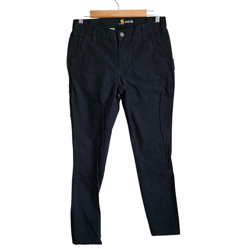 Carhartt Women's Slim Fit Black Crawford Skinny Leg Work Pants Jeans Size 8